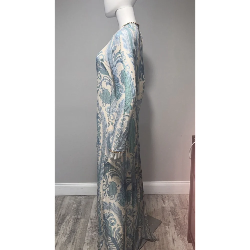 Zimmermann Illuminate Turquoise Paisley Long Sleeve Maxi Dress Size 8 (2) - Picture 10 of 16